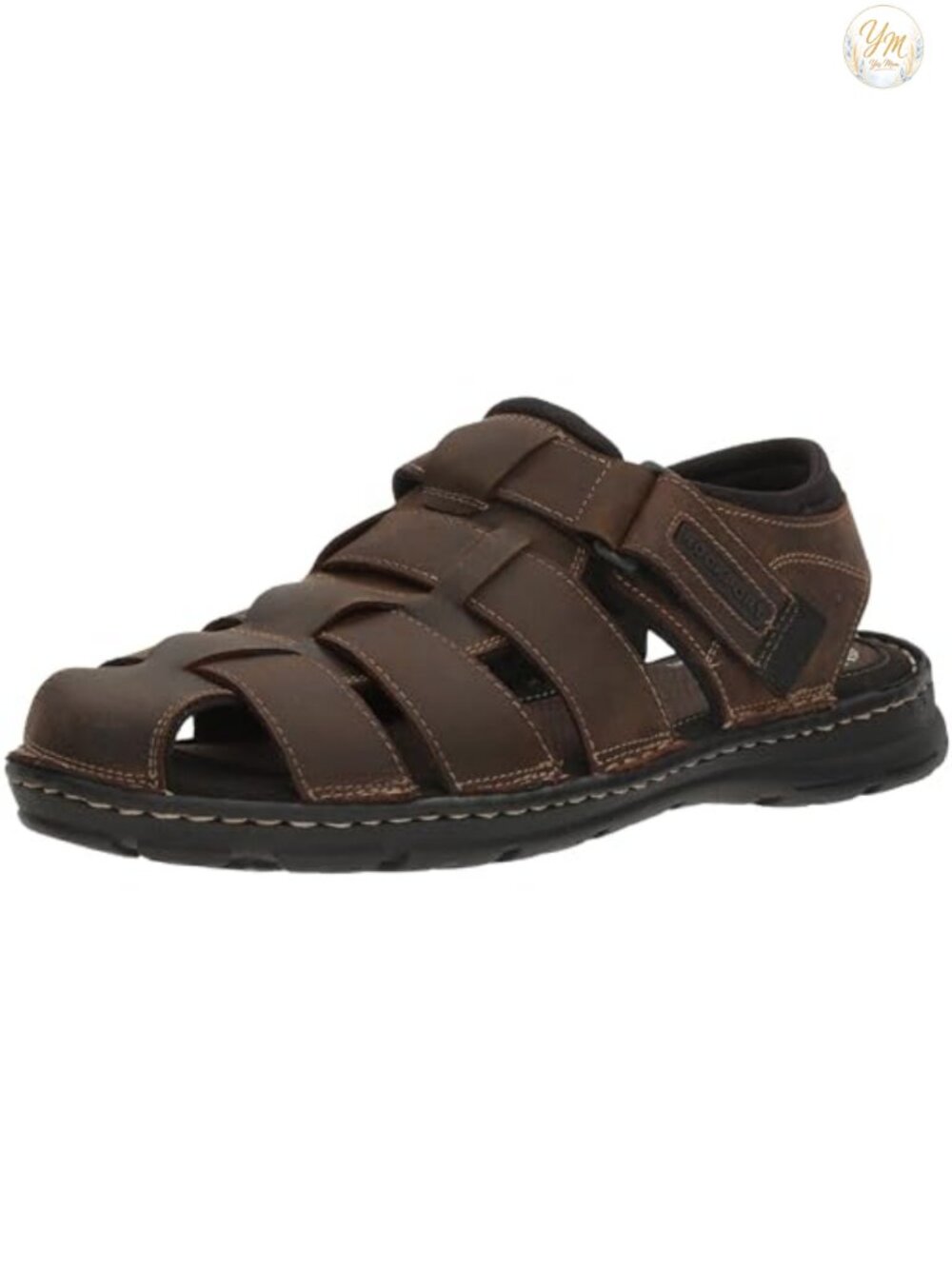 Genuine Leather Fisherman Sandals with Hook & Loop Closure for Men